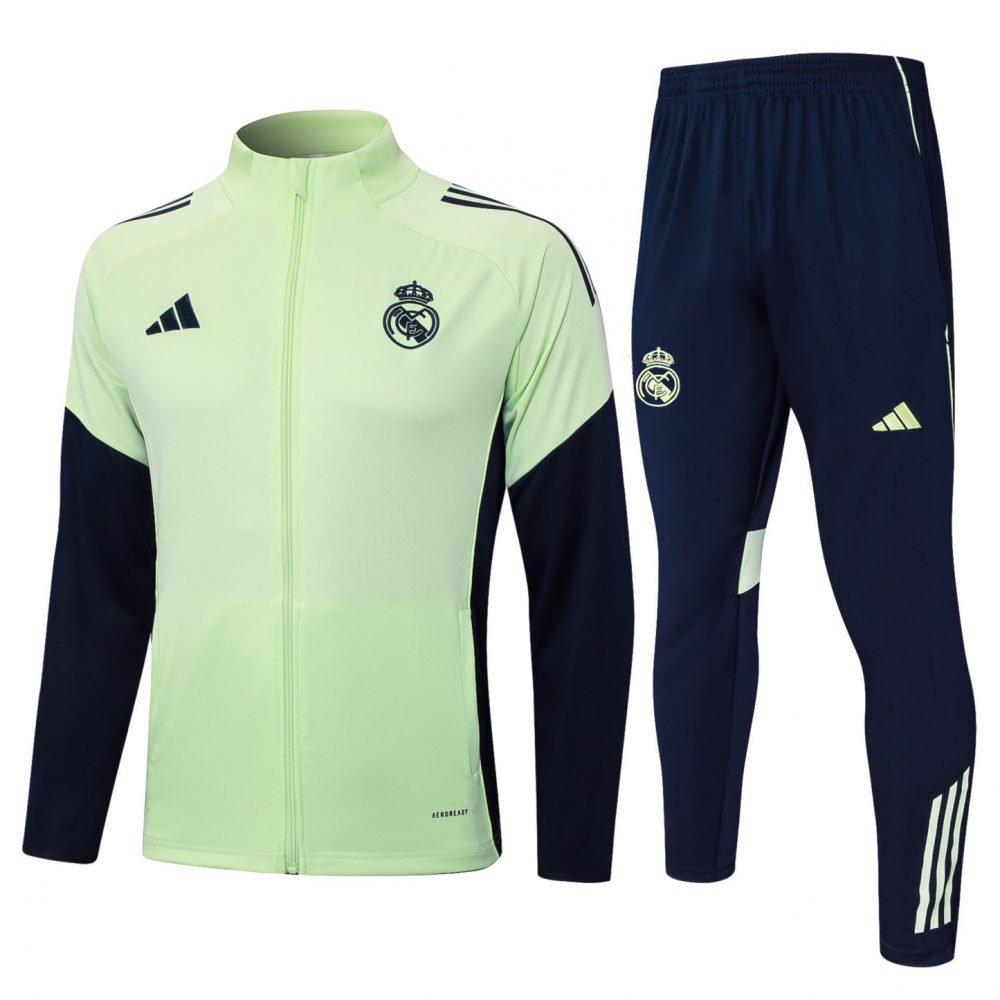 2025/26 Real Madrid light green Jacket Training Suit Set Football Team Shirt Sports Fashion