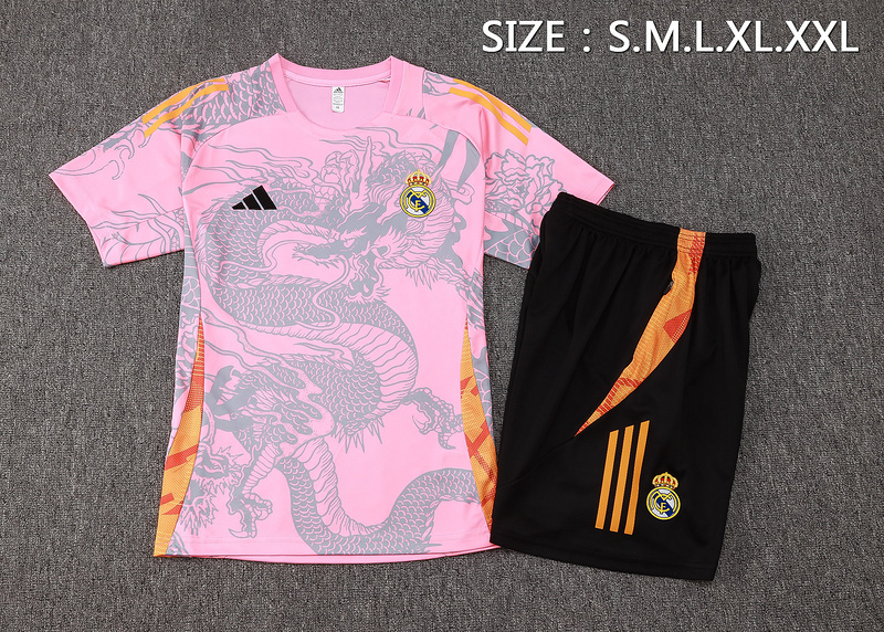 24/25 Real Madrid Pink Training Set Shirt and Shorts