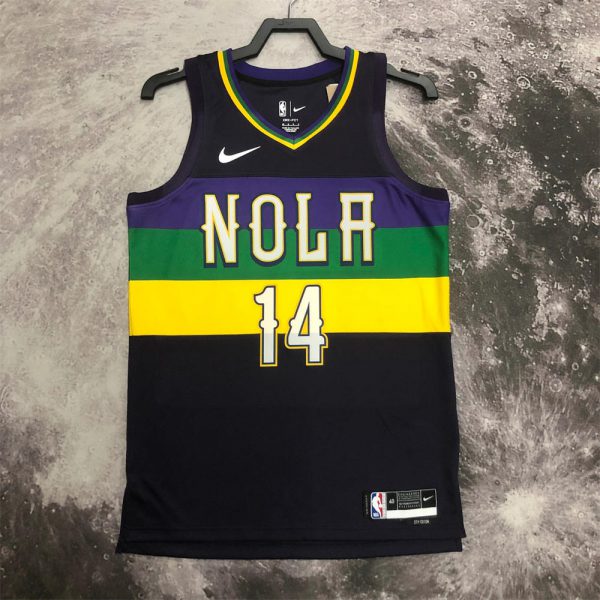 NBA New Orleans Pelicans V-Neck Black jersey INGRAM#14 S-XXL