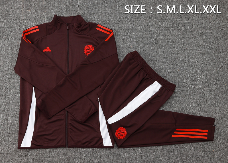 2024/25 Bayern Munich red-brown Jacket Training Suit Set Football Team Shirt Sports Fashion