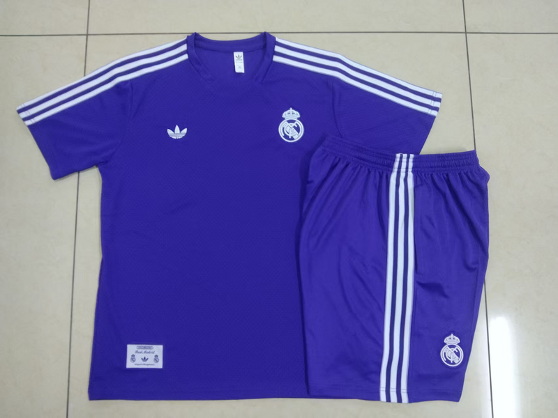2025/26 Real Madrid Purple Training Set Shirt and Shorts