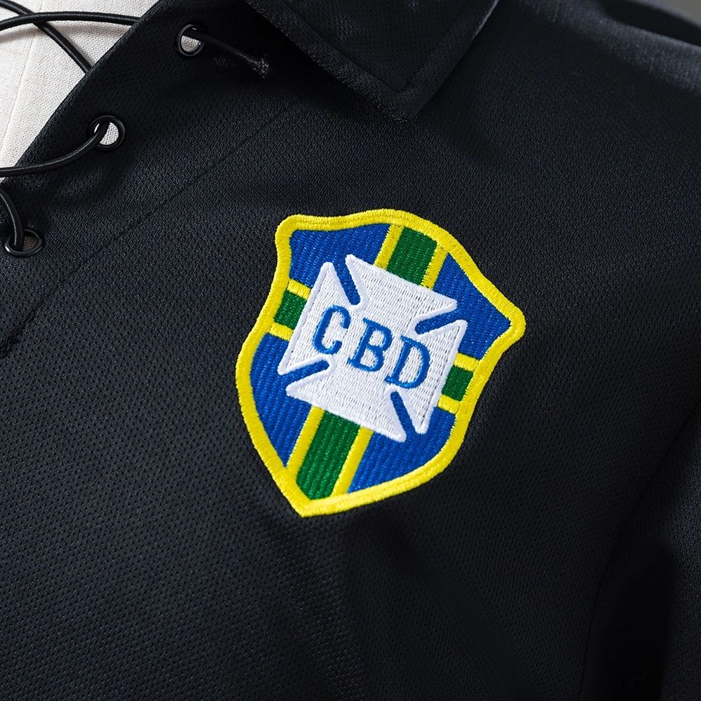 Retro 2004 Brazil Black Special Edition jersey Long Sleeve Fan Version
