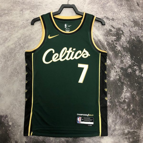 NBA Boston Celtics Round neck Deep Green Jersey Brown#7 S-XXL
