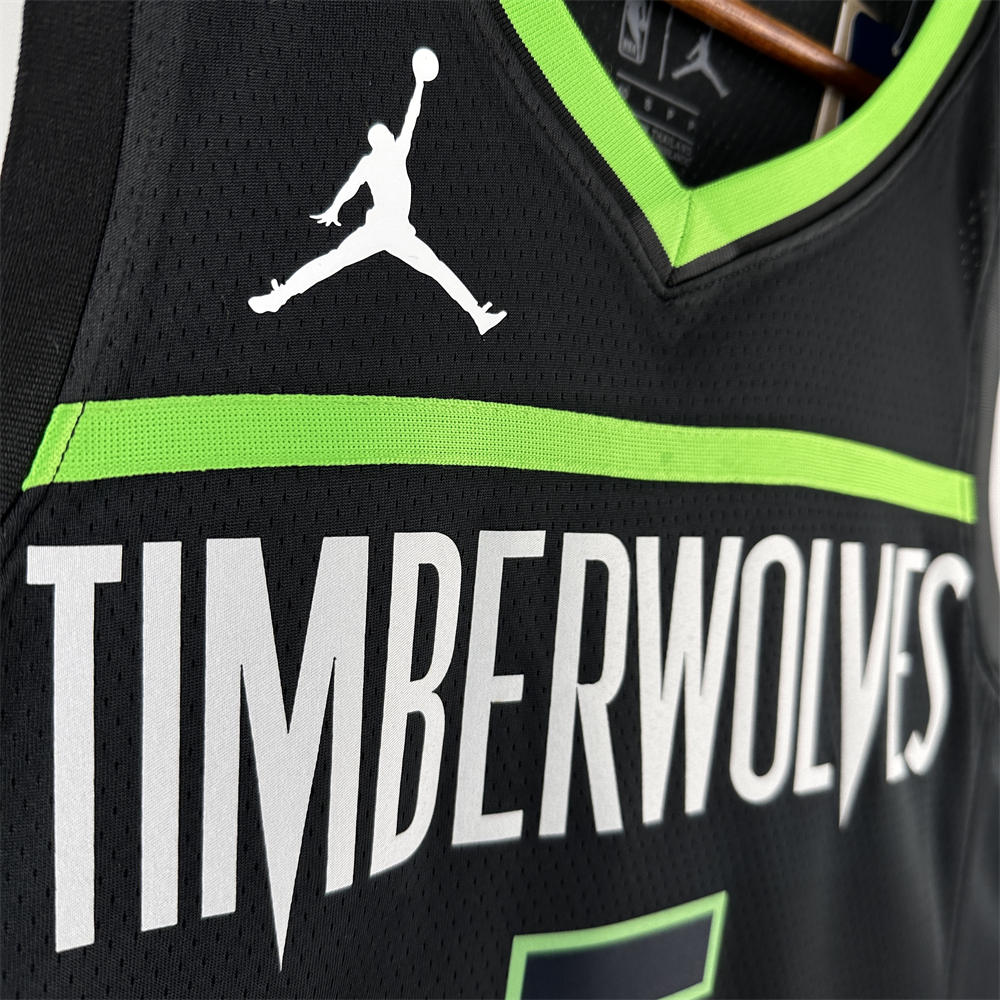 NBA Minnesota Timberwolves 2024 JORDAN Edition V-Neck Black Jersey EDWARDS#5 S-XXL