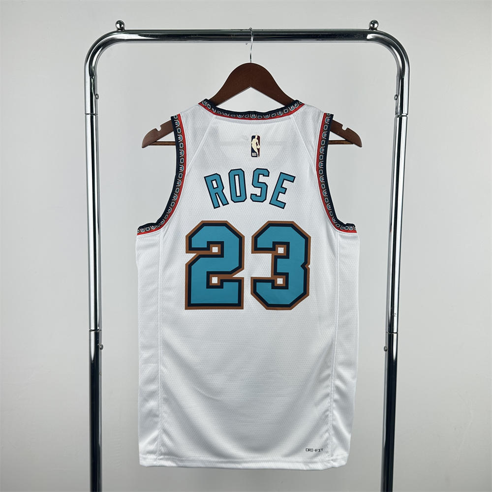 NBA Memphis Grizzies 24/25 Retro White jersey ROSE#23 S-XXL