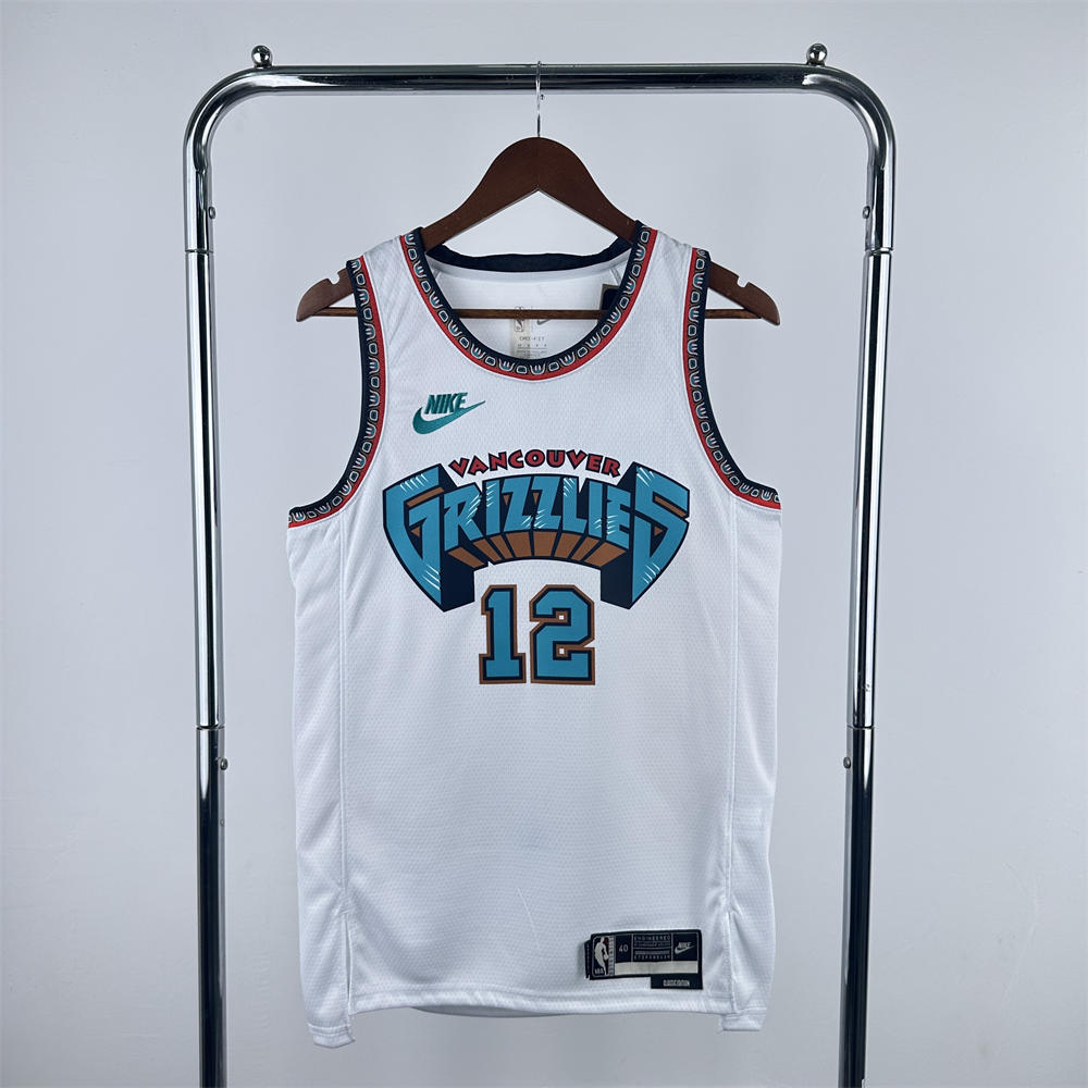 NBA Memphis Grizzies 24/25 Retro White jersey MORANT#12 S-XXL