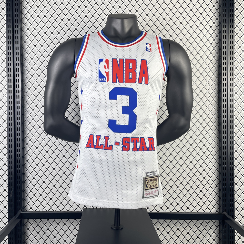 NBA Retro 2003 All-Star White Jersey IVERSON#3 S-XXL