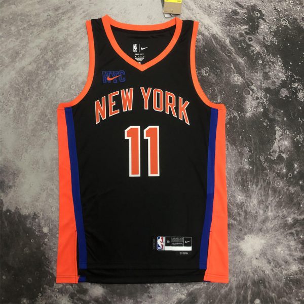 NBA New York Knicks V-Neck City Edition Black jersey BRUNSON#11 S-XXL