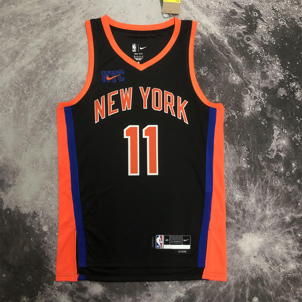 NBA New York Knicks V-Neck City Edition Black jersey BRUNSON#11 S-XXL