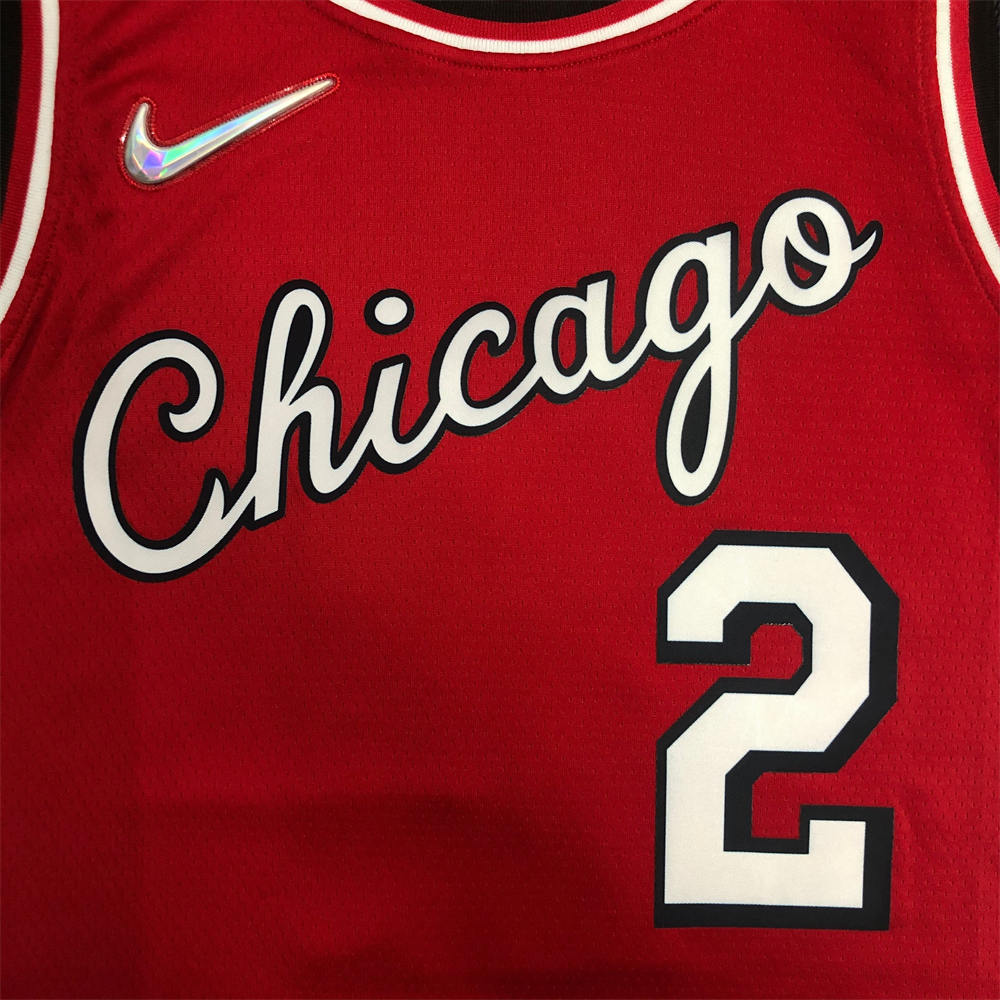 NBA Chicago Bulls Round Neck Red 75th anniversaryJersey BALL#2 S-XXL