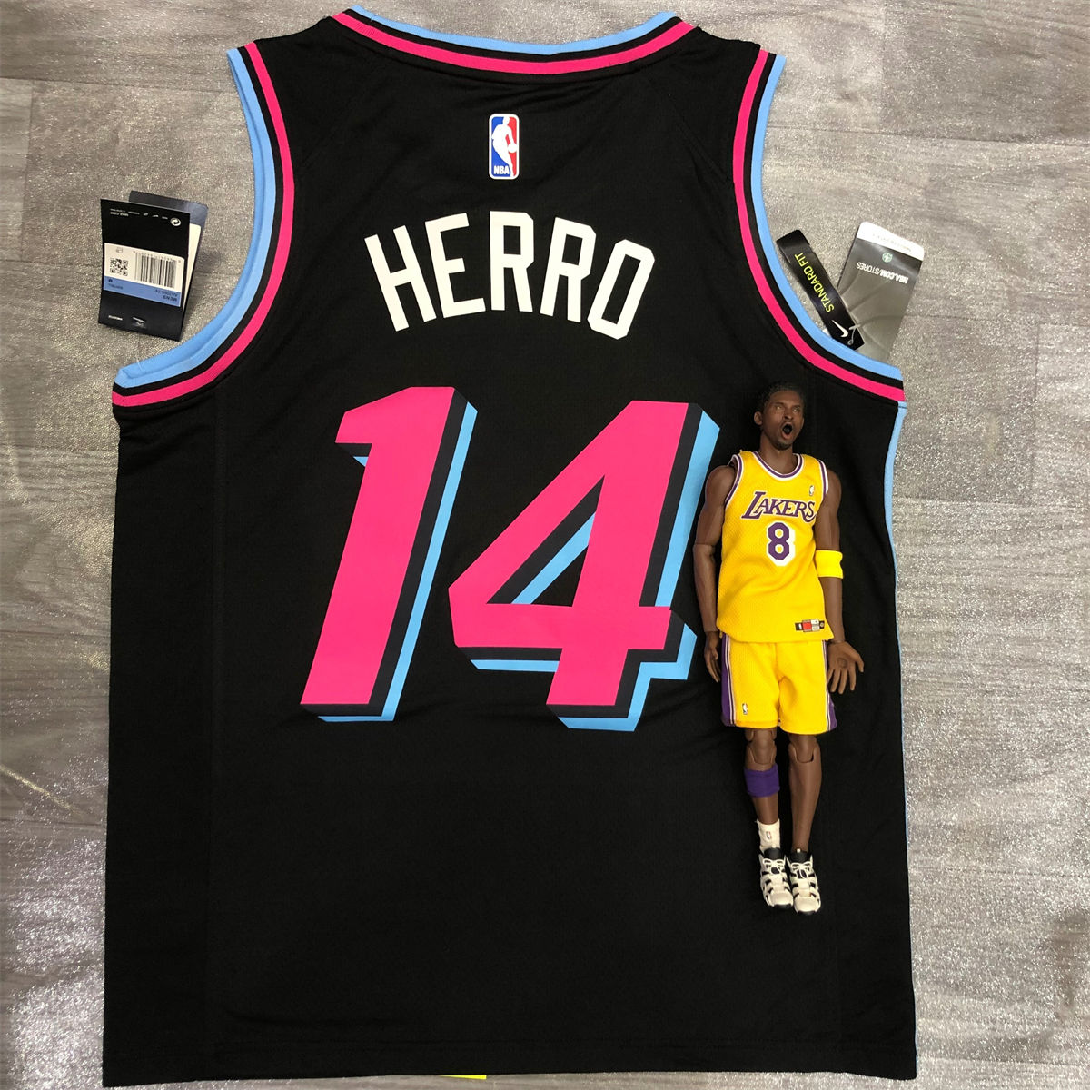 NBA Miami Hearts round neck Black Jersey HERRO#14 S-XXL