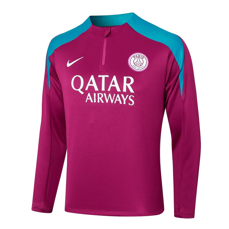 24/25 PSG Red Long-sleeved half-pull training kit Football team kit