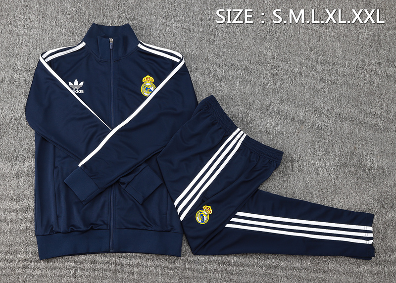 2024/25 Real Madrid Royal blue Jacket Training Suit Set Football Team Shirt Sports Fashion