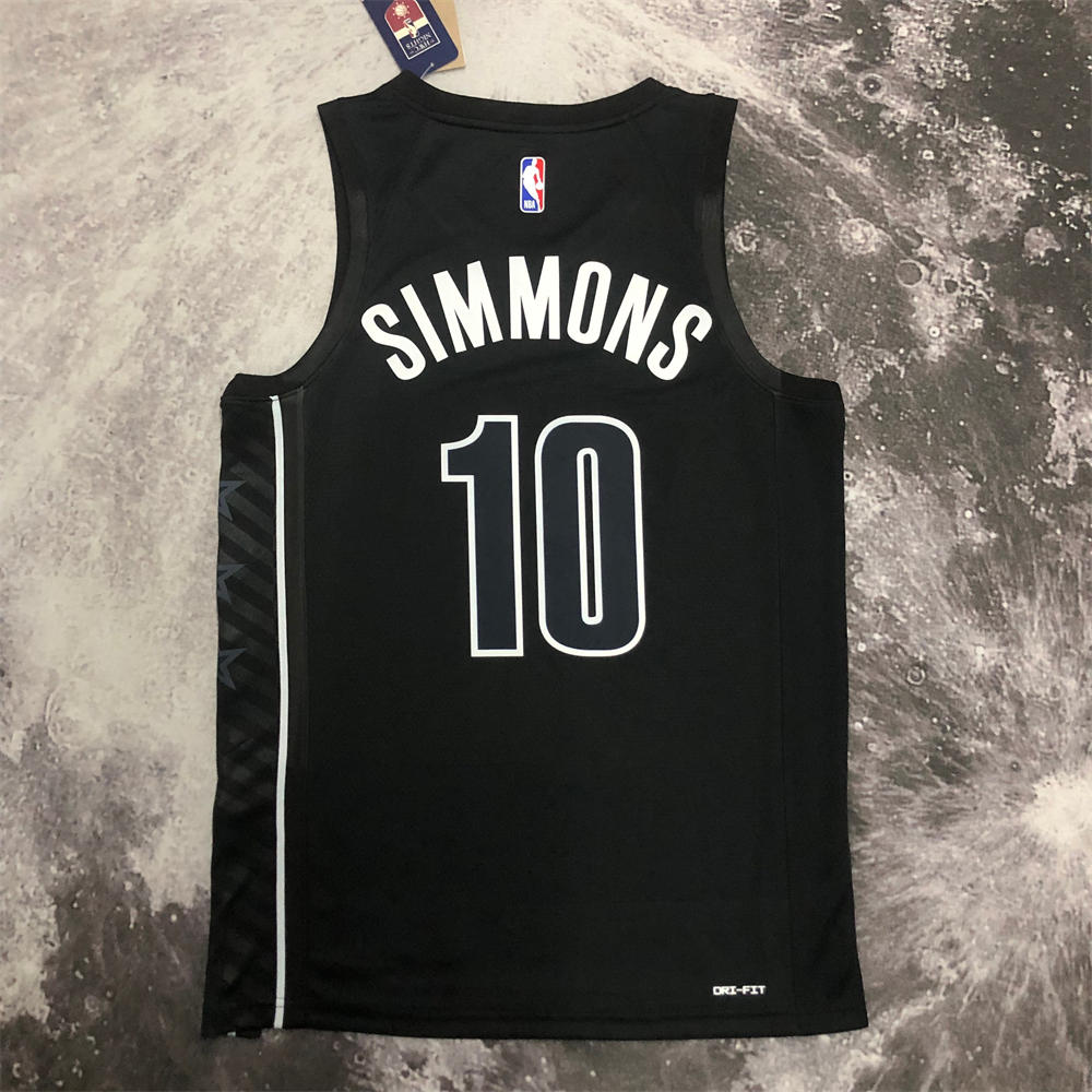 NBA Brooklyn Nets V-Neck Black Jersey SIMMONS#10 S-XXL