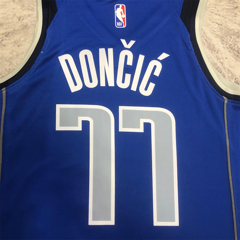 NBA Dallas Mavericks V-Neck Blue Jersey DONCIC#77 S-XXL