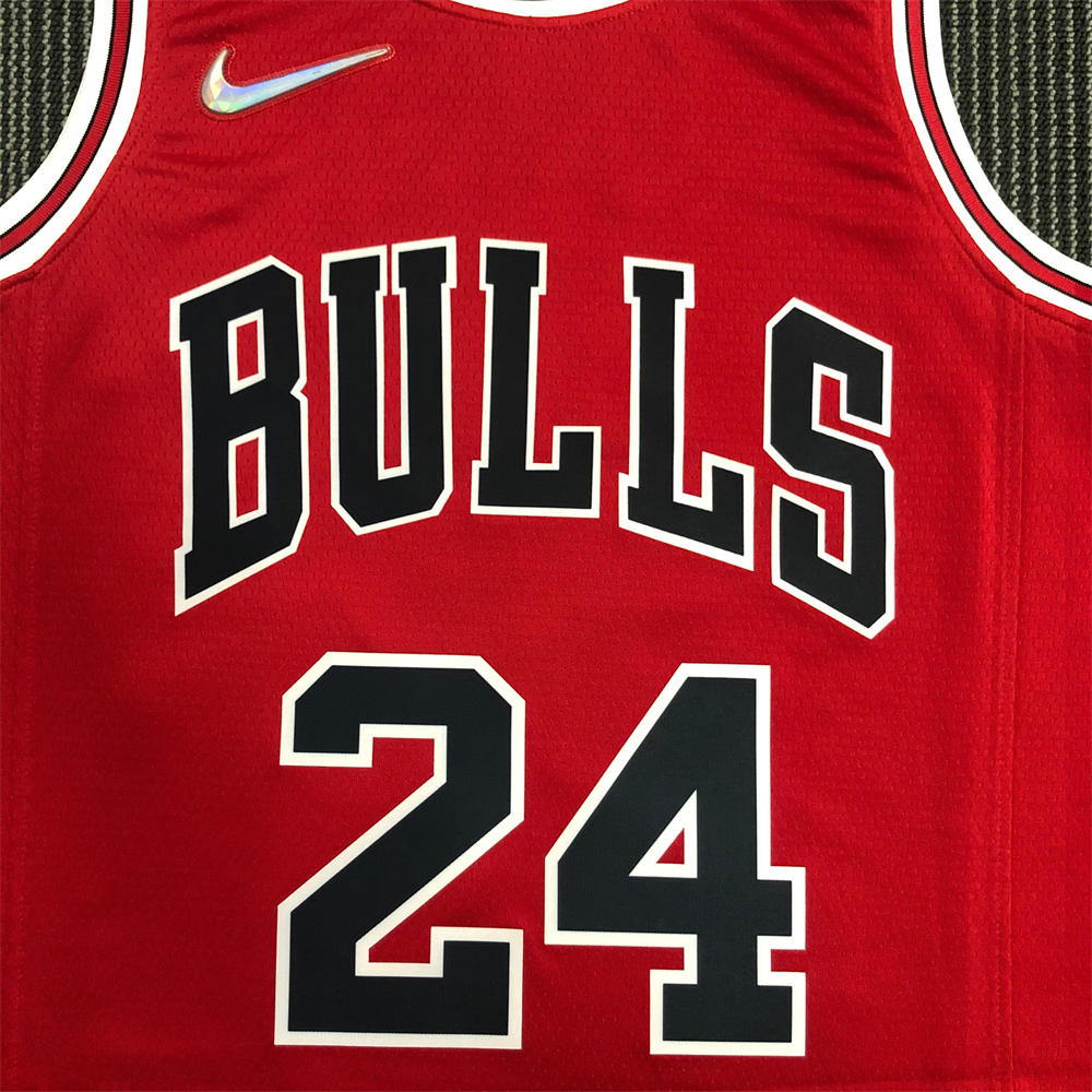 NBA Chicago Bulls Round Neck Red 75th anniversaryJersey MARKKANEN#24 S-XXL
