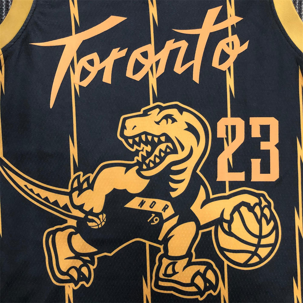 NBA Toronto Raptors V-Neck Black 75th Anniversary Jersey VANVLEET#23 S-XXL