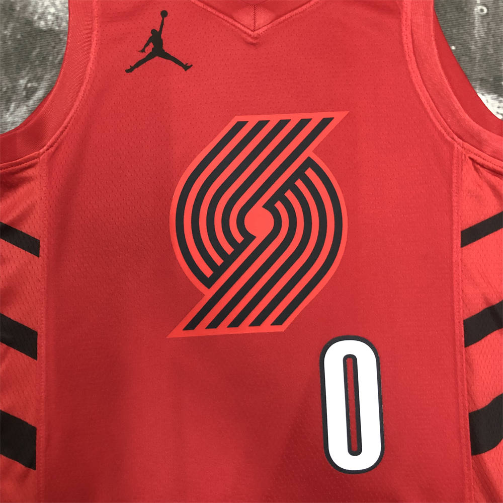 NBA Portland Trail Blazers V-Neck JORDAN Edition White Jersey LILLARD#0 S-XXL