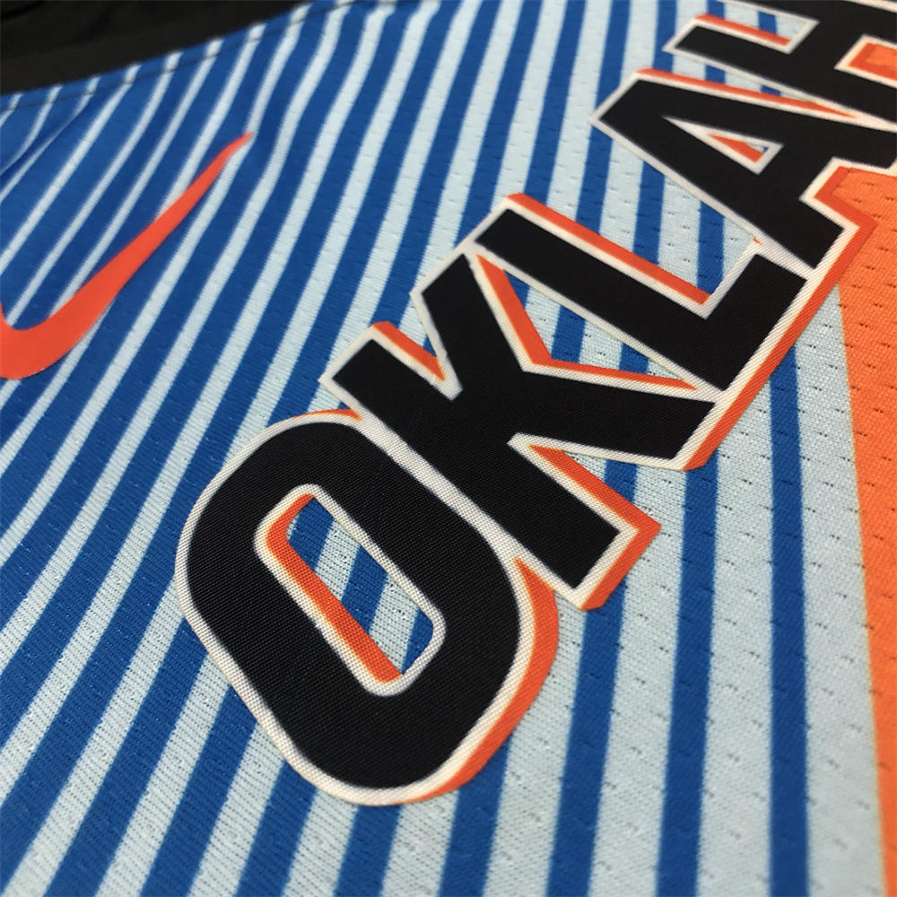 NBA Oklahoma City Thunder V-Neck Black Jersey WESTBROOK#0 S-XXL