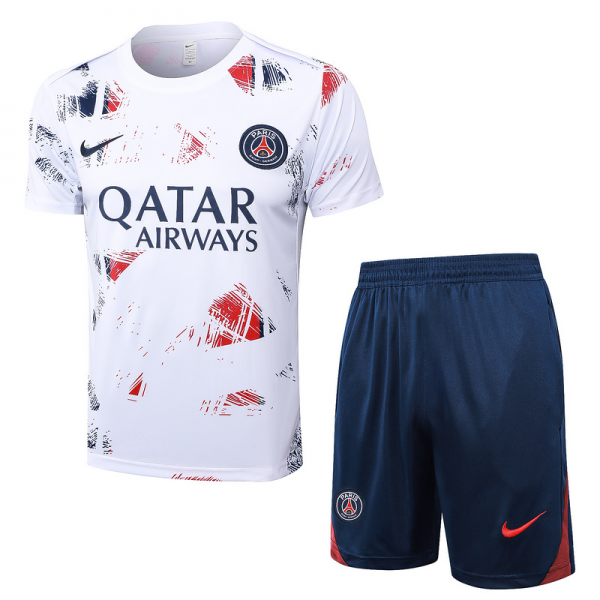 24/25 Paris White Training Set Shirt and Shorts