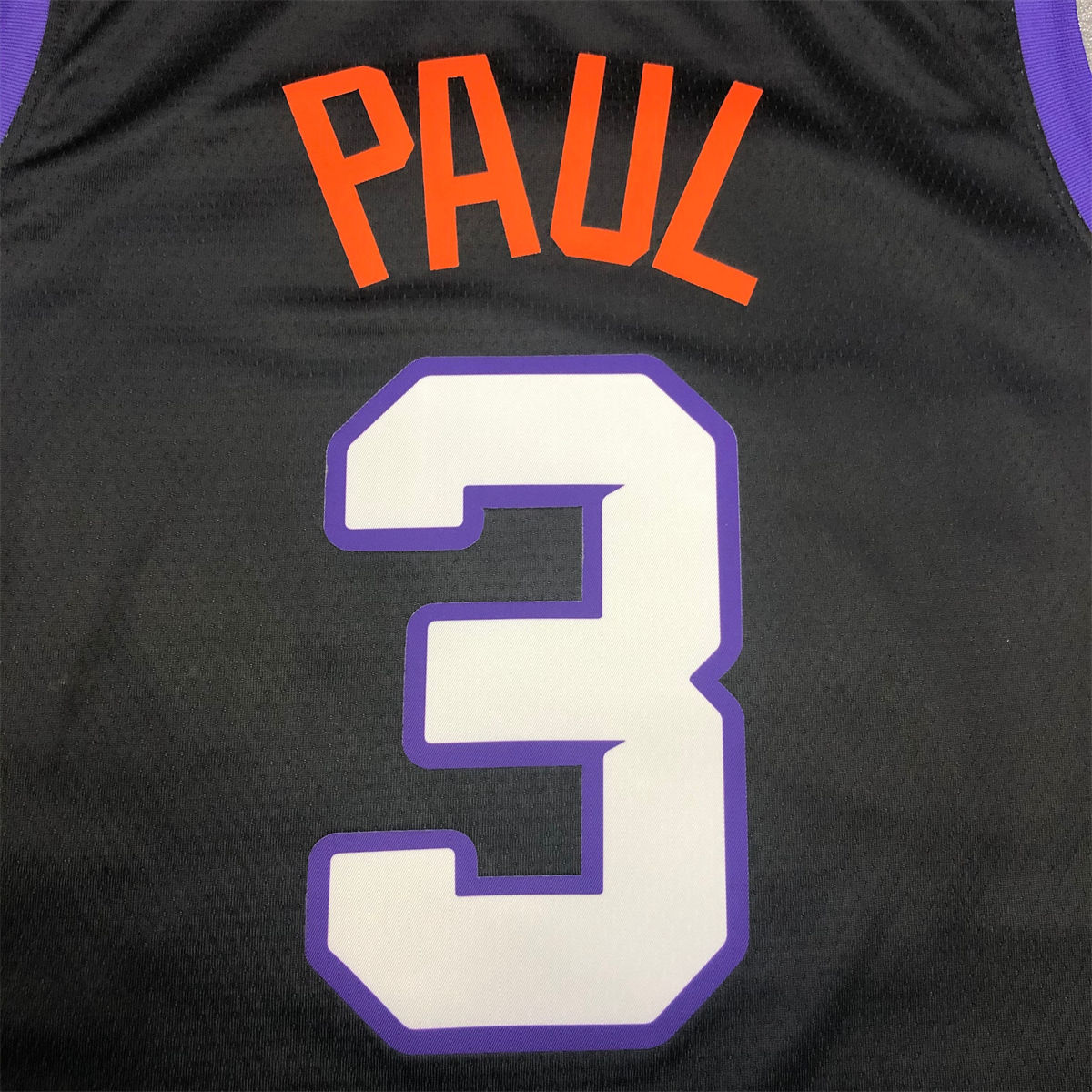 NBA Phoenix Suns Round neck Black jersey PAUL#3 S-XXL
