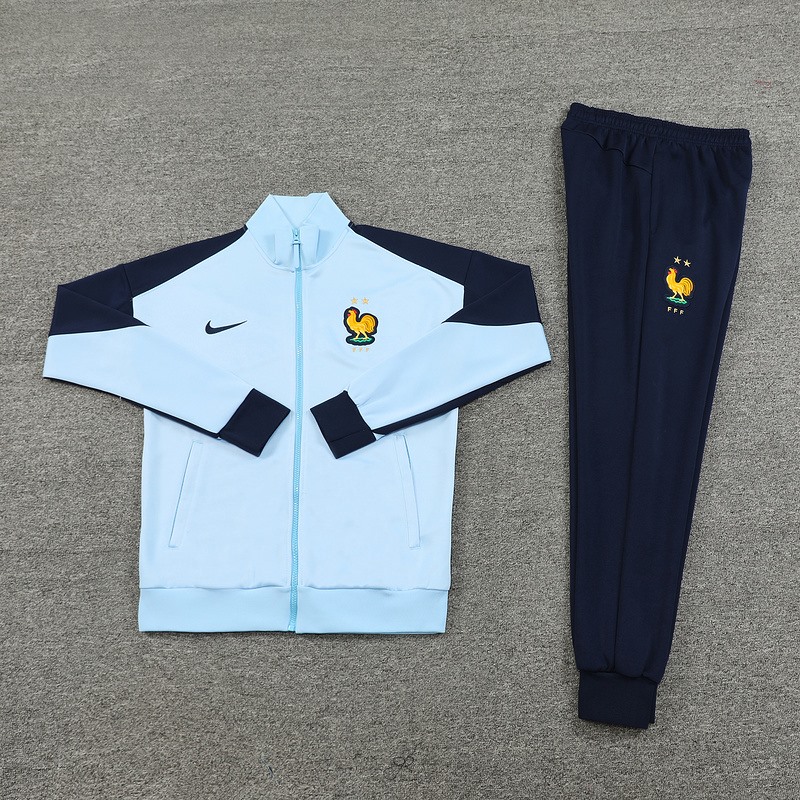 2024 France Sky blue Jacket Training Suit Set Football Team Shirt Sports Fashion