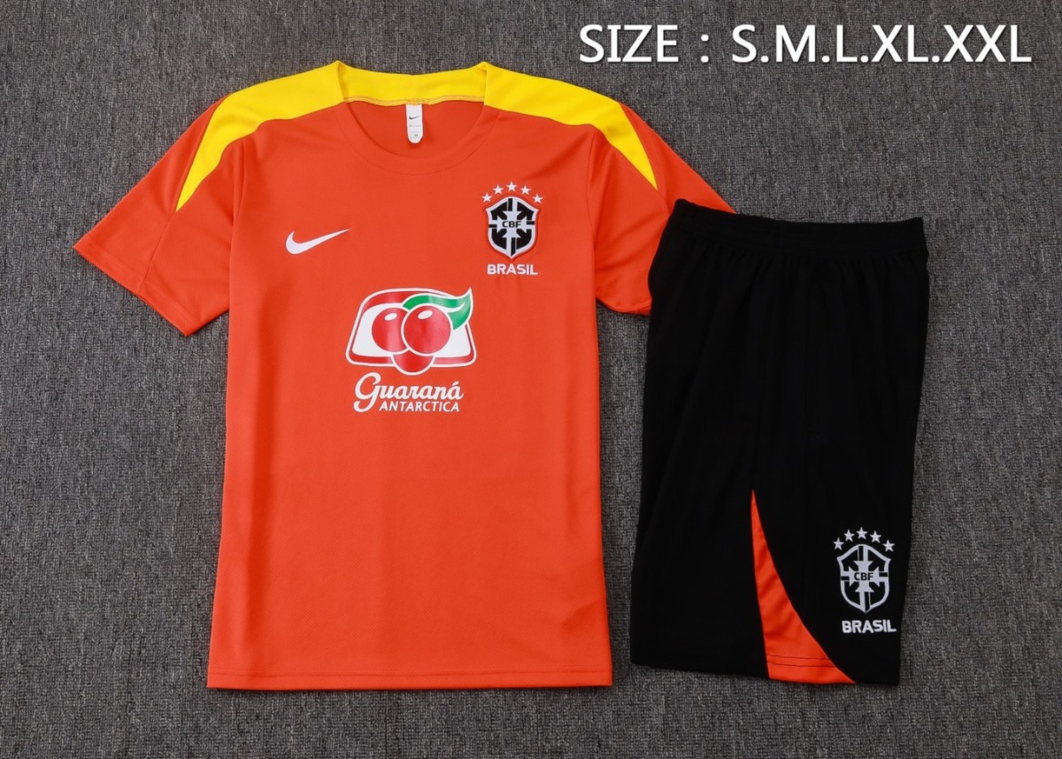 2026 Brazil Orange Training Set Shirt and Shorts