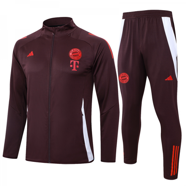 2024/25 Bayern Munich red-brown Jacket Training Suit Set Football Team Shirt Sports Fashion