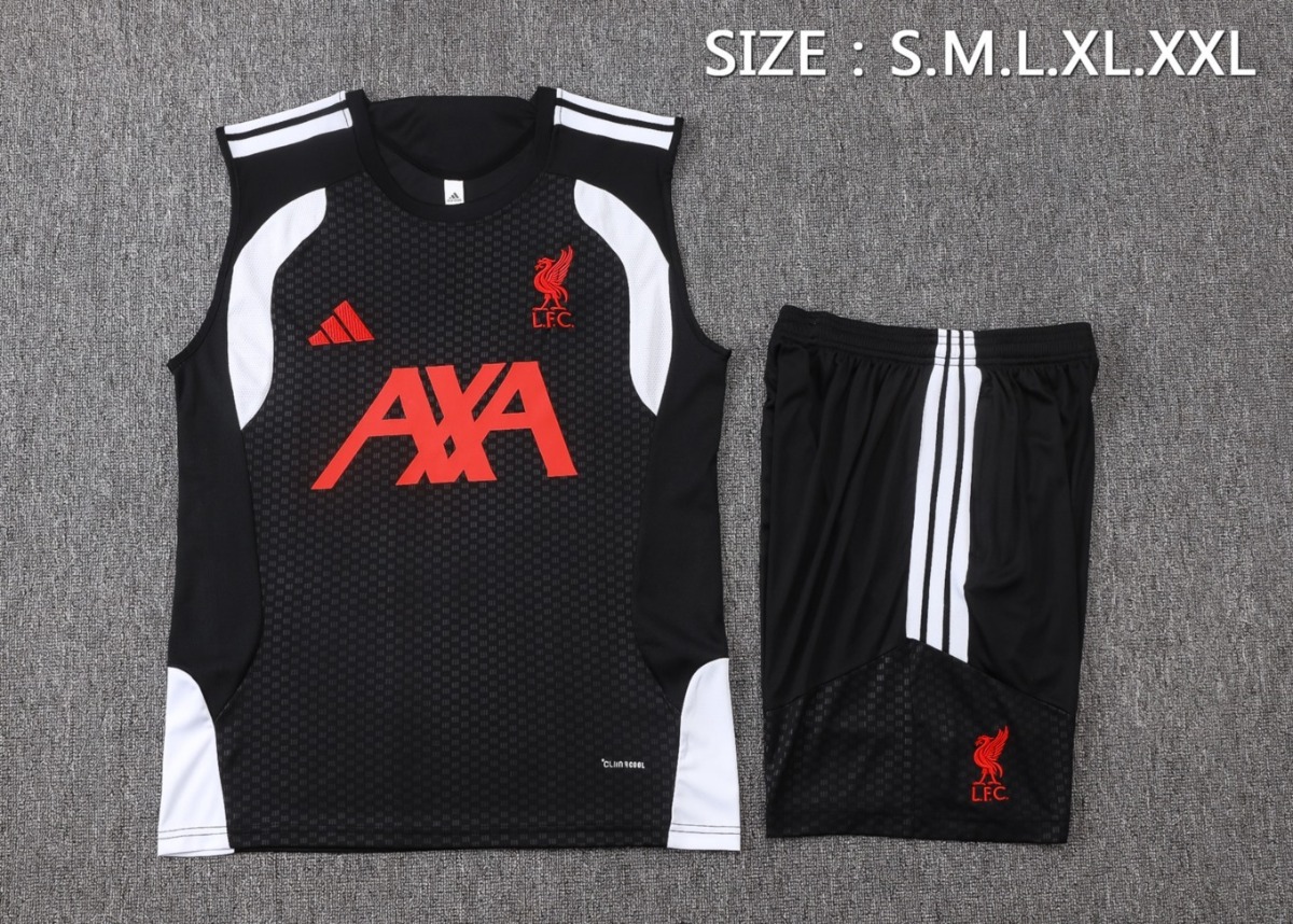 2026 Liverpool Black Training Set Shirt and Shorts