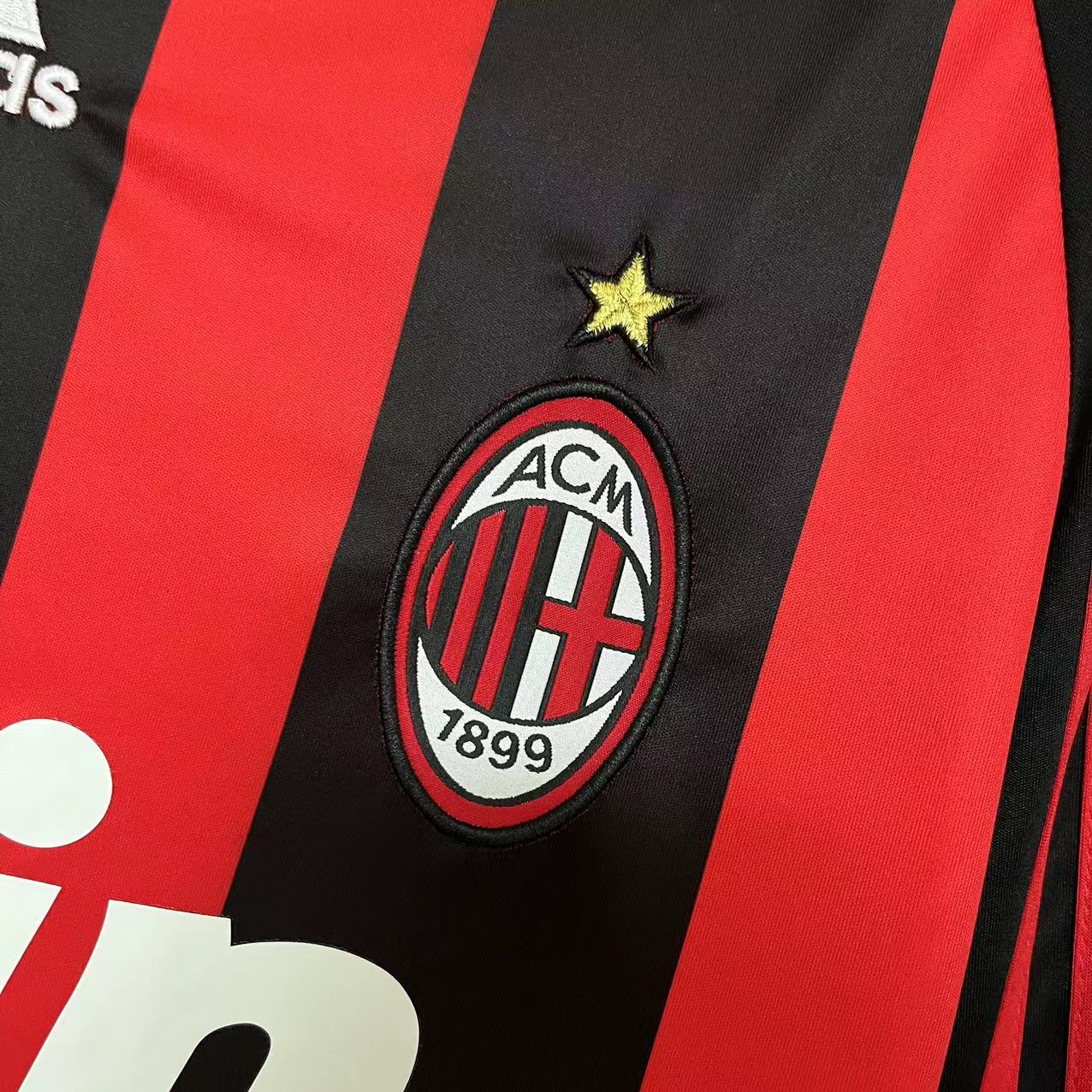 Retro AC Milan 08/09 Long Sleeve Home jersey Fan Version