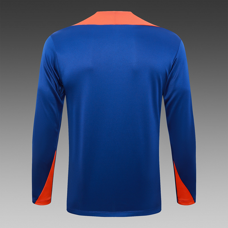 24/25 Netherlands Colorful Blue Long-sleeved half-pull training kit Football team kit