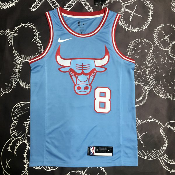 NBA Chicago Bulls Round Neck Blue Jersey LAVINE#8 S-XXL