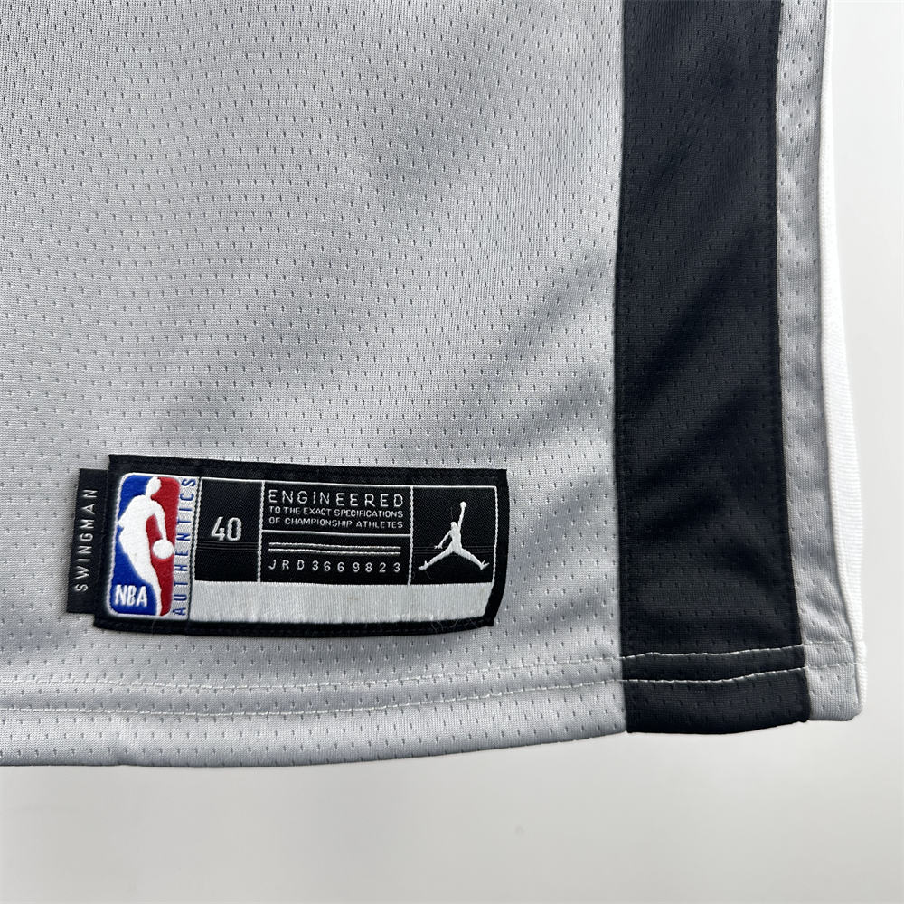 NBA San Antonio Spurs 2021 V-Neck Grey jersey WENBANYAMA#1 S-XXL