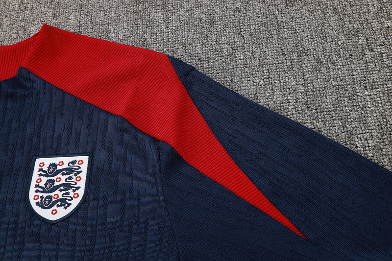 24/25 England Royal blue Long-sleeved half-pull training kit Football team kit