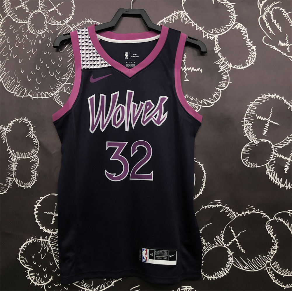 NBA Minnesota Timberwolves V-Neck Black Jersey S-XXL