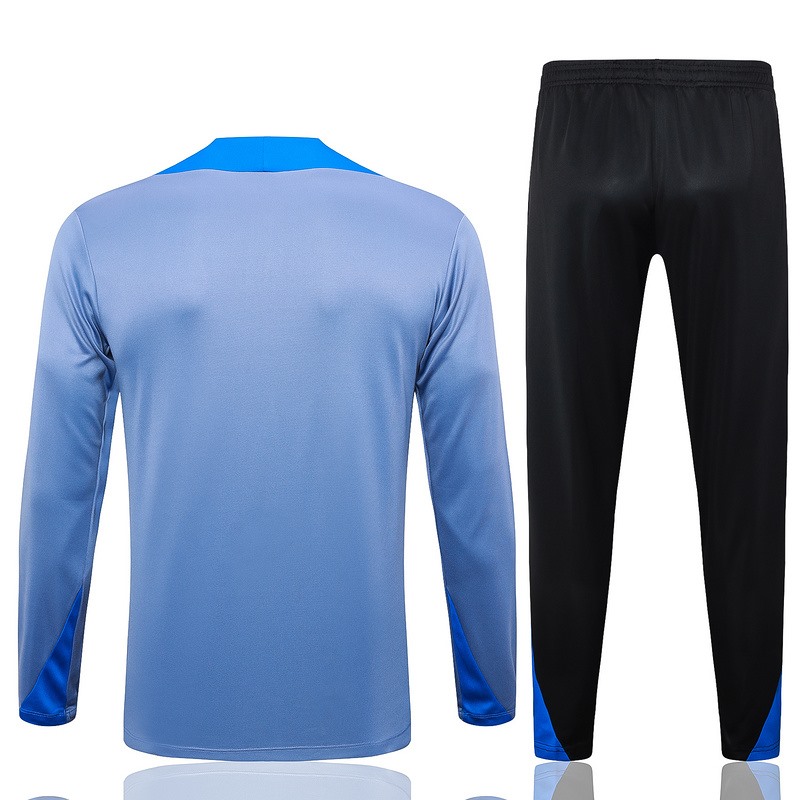 24/25 Inter Milan Gray Blue Long-sleeved half-pull training kit Football team kit