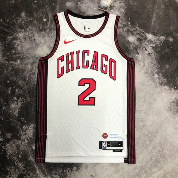 NBA Chicago Bulls Round Neck White Jersey BALL#2 S-XXL