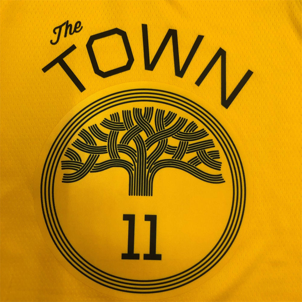NBA Golden State Warriors V-Neck Yellow Jersey THOMPSON#11 S-XXL