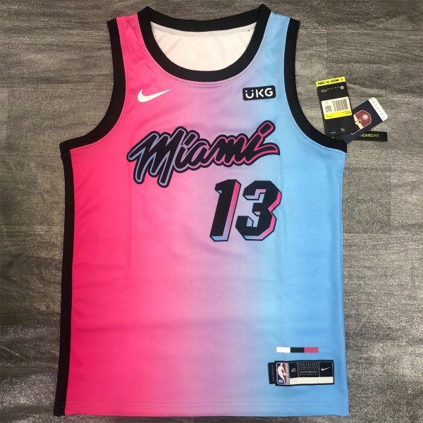 NBA Miami Hearts round neck Gradient Jersey ADEBAYO#13 S-XXL