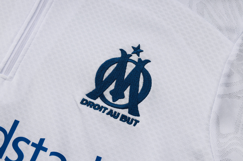 24/25 Marseilles White Long-sleeved half-pull training kit Football team kit