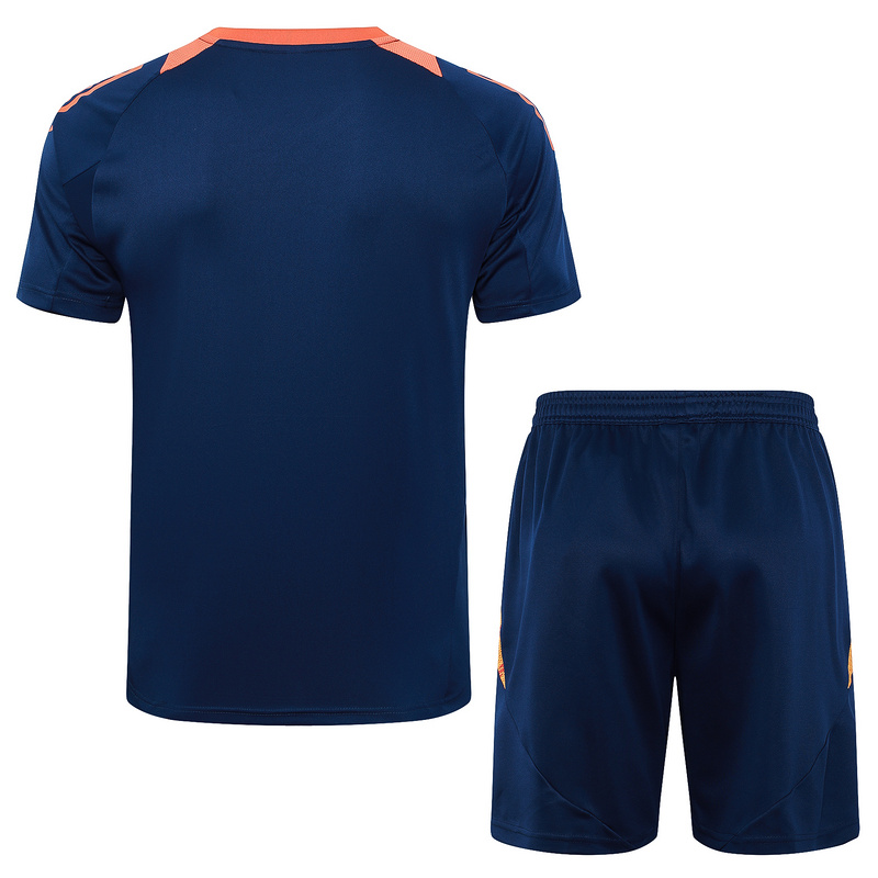 24/25 Manchester United Royal blue and White Training Set Shirt and Shorts