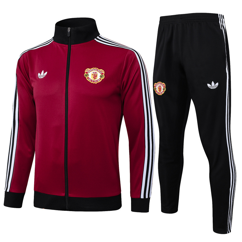 2024/25 Manchester United Red Jacket Training Suit Set Football Team Shirt Sports Fashion