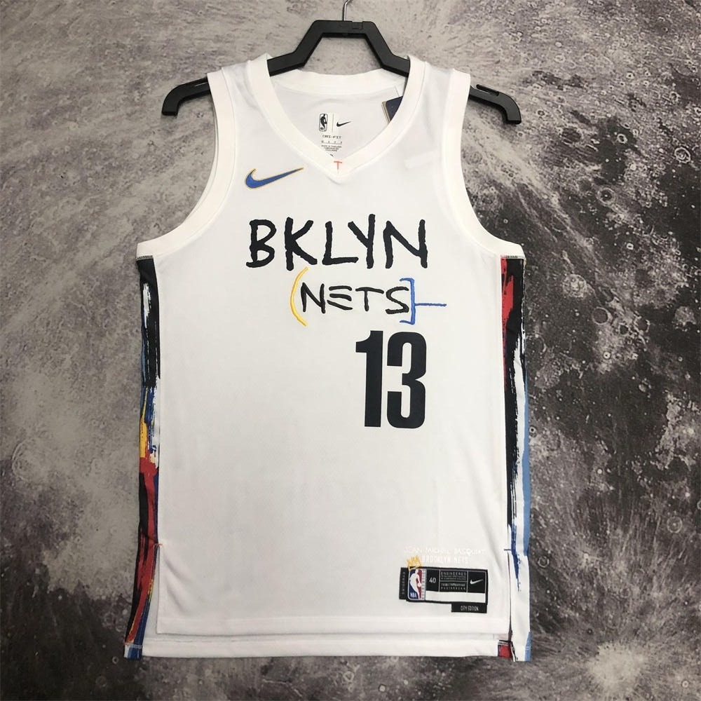 NBA Brooklyn Nets V-Neck White Jersey HARDEN#13 S-XXL