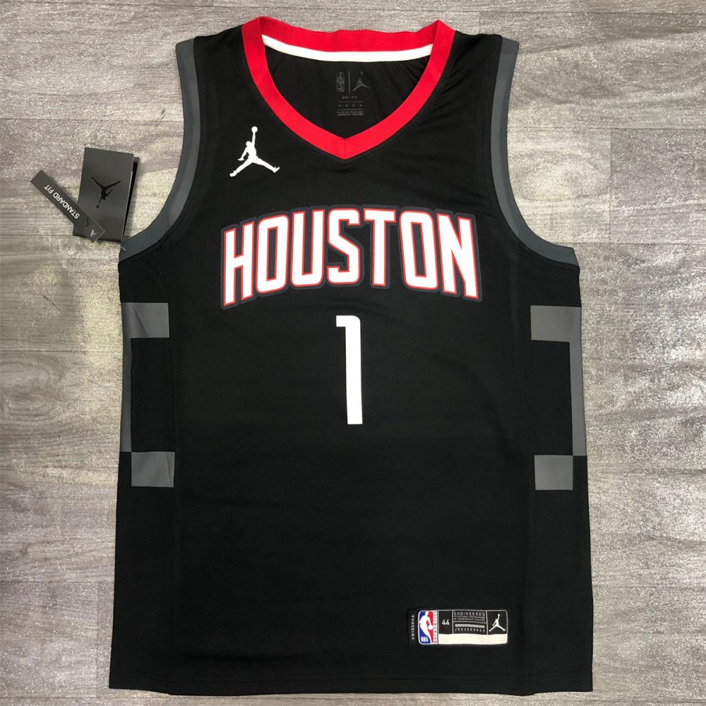 NBA Houston Rockets V neck Balck Jersey McGRADY#1 S-XXL