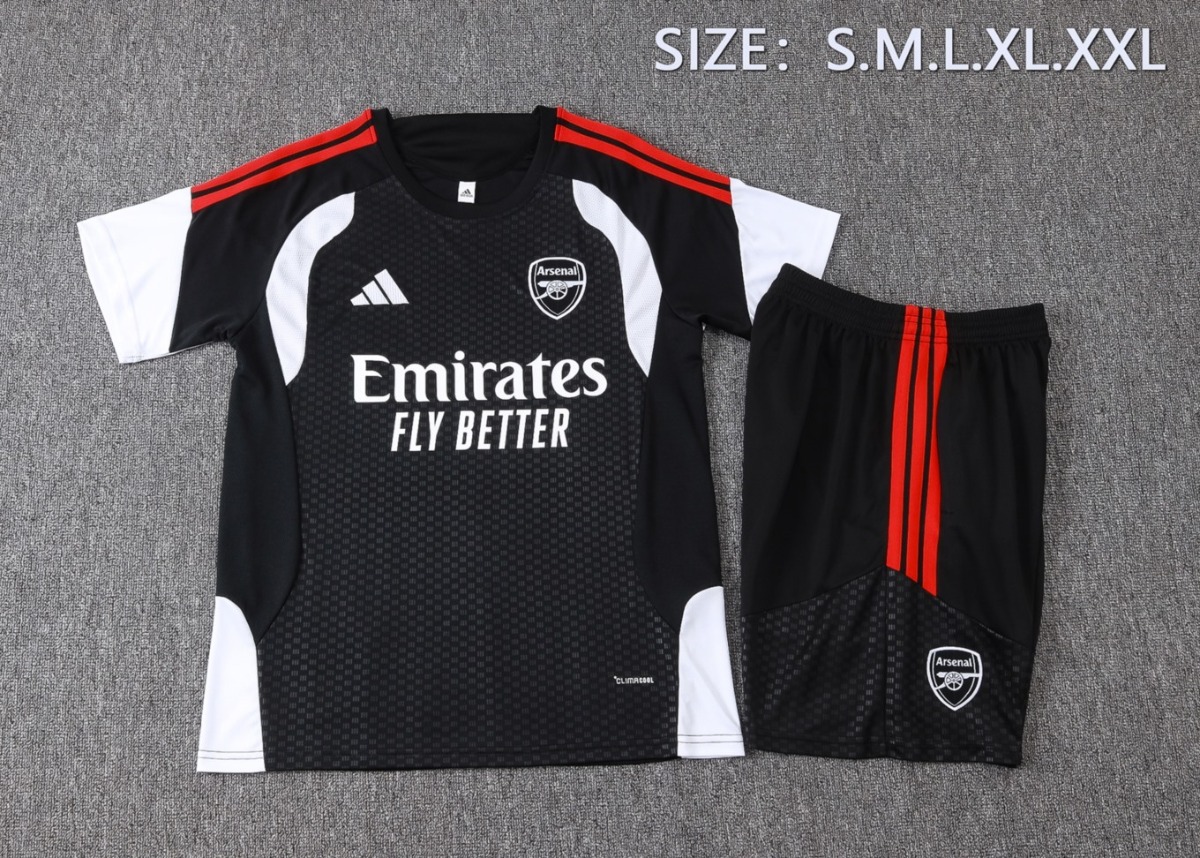 2026 Arsenal Black Training Set Shirt and Shorts