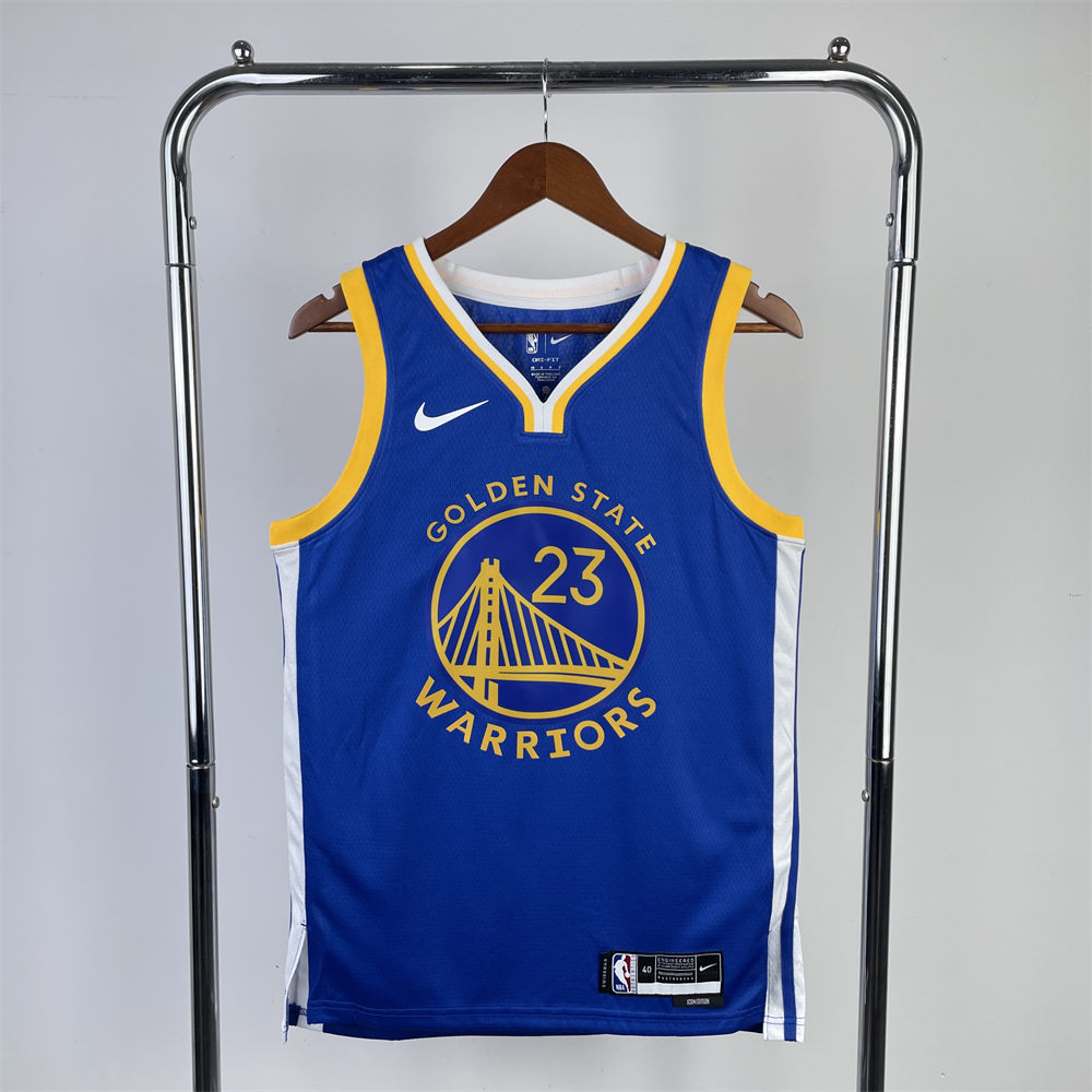 NBA Golden State Warriors 2023 V-Neck Blue Jersey GREEN#23 S-XXL