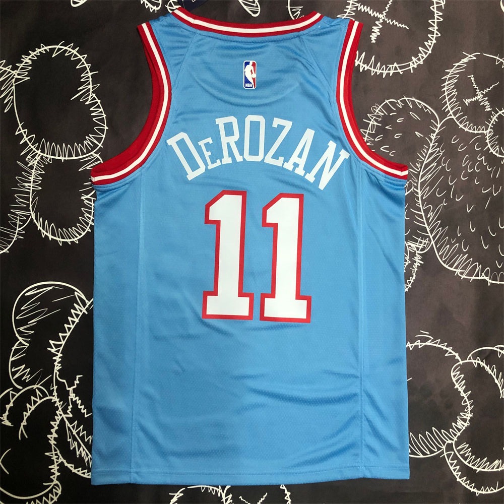 NBA Chicago Bulls Round Neck Blue Jersey DeROZAN#11 S-XXL