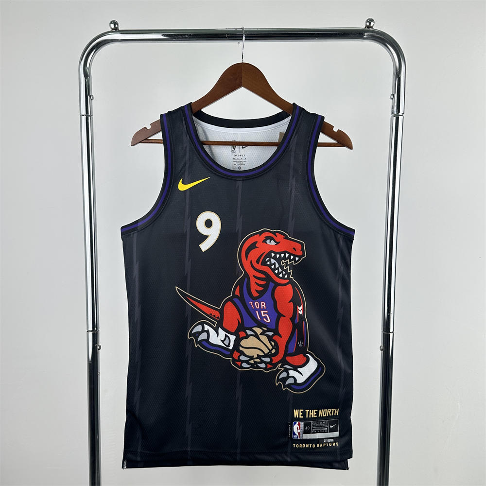 NBA Toronto Raptors 24/25 City Edition Round Neck Black Jersey BARRETT#9 S-XXL