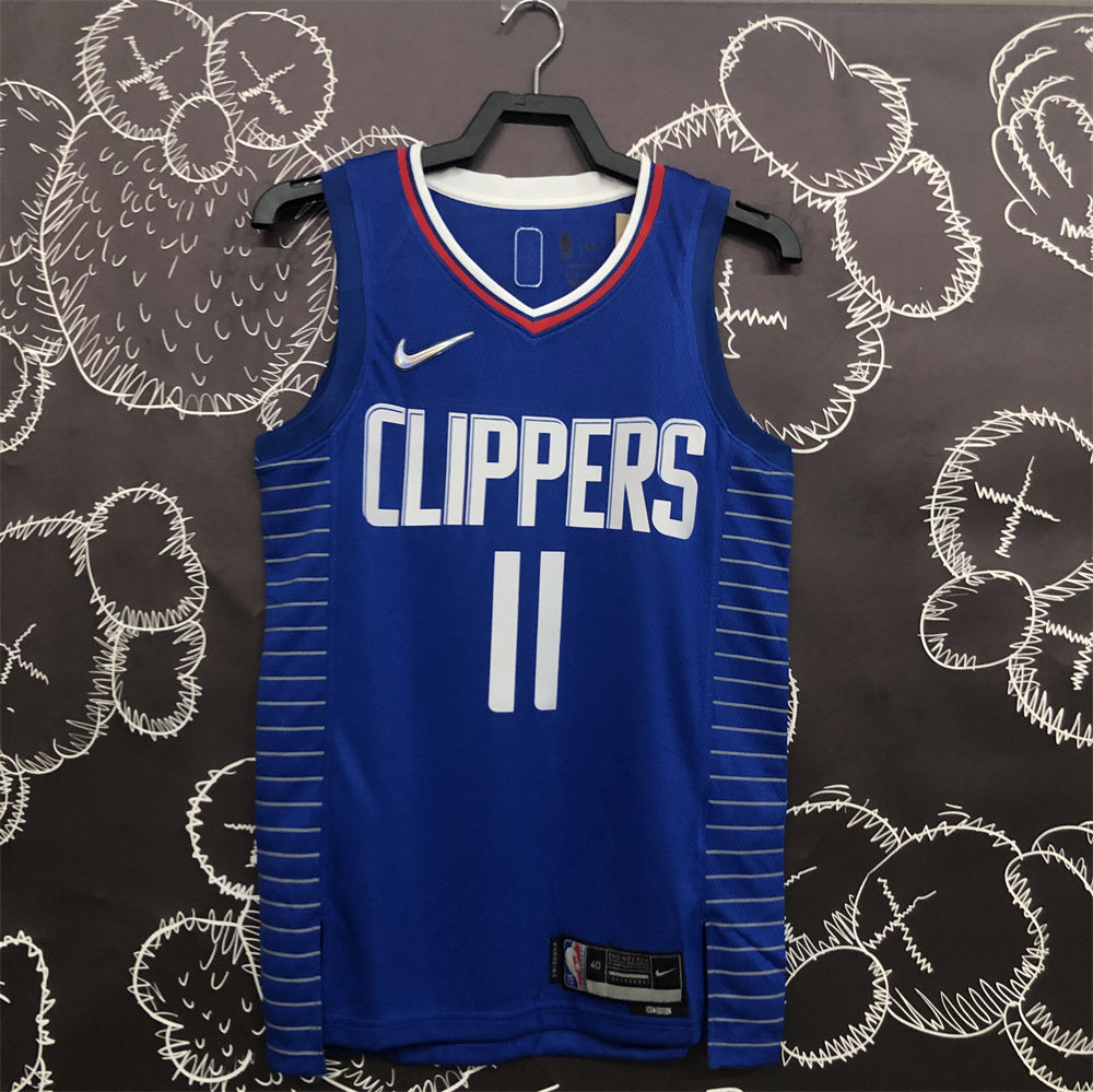 NBA Los Angeles Clippers V-Neck Blue 75th Anniversary Jersey WALL#11 S-XXL