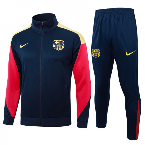 2024/25 Barcelona Blue Jacket Training Suit Set Football Team Shirt Sports Fashion
